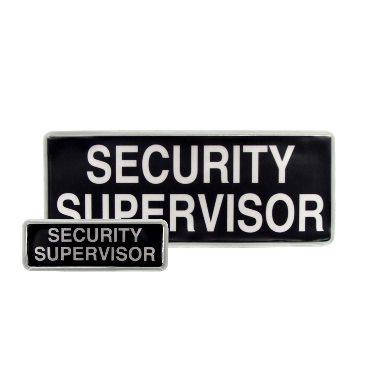 L-MAX Reflective Security Supervisor Badge with Hook and Loop (Set, Black)