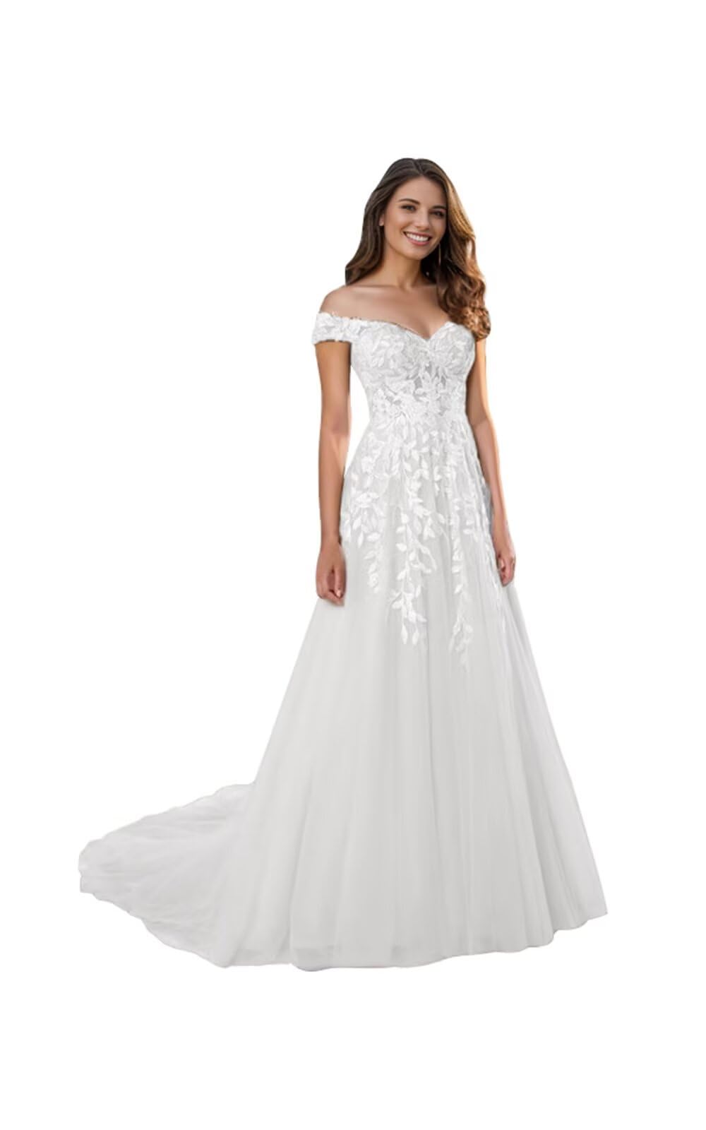 Long Wedding Dresses for Bride 2025 Mermaid Lace Appliques Bridal Dresses Tulle Beach Bridal Gowns