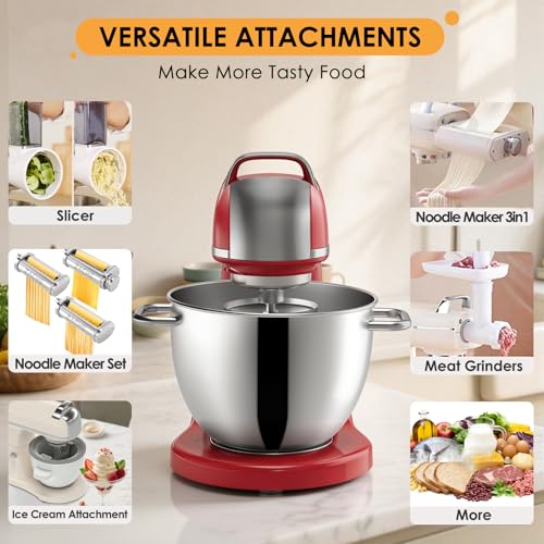 Image of ZACME 8.4QT Commercial Stand Mixer 800W with Aluminum Die Casting Meets the Standard of NSF /ANSI 8-2023, Mixers Kitchen Electric Stand Mixer with Stainless Steel 8L Bowl, Dough Hook, Whisk and Beater