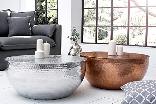 invicta INTERIOR Runder Couchtisch Orient II - 60cm - Kupfer Metall Aluminium - Hammerschlag Design - Handmade Wohnzimmertisch – Bild 7