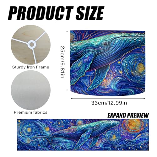 Image of Nuxovilar Lamp Shades Set of 2, 13 inch Top x 13 inch Bottom x 10 inch High (Spider)
