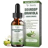 Pure Soursop Graviola Liquid Drop Support Digestive Skin Health, Sleep & Antioxidant - Guanabana Oil Organic Leaf Exact Soursop Bitters Liquid Drops, Natural Flavor, Non-GMO, Vegan, 2 Fl Oz
