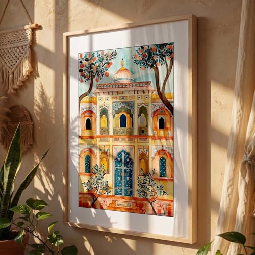 Image of kotart Madhubani Art Wall Painting Traditional Home Decoration With Frame For Living Room Bed Room Hotel Wall Decor Digital Reprint (14X20 inch)