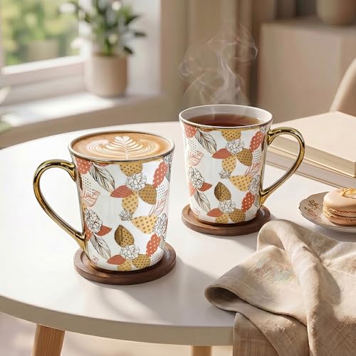 Image of UPC Premium Bone China Coffee Mug Set of 2 | Elegant Ceramic Tea & Coffee Cups for Home, Office & Cafe | Lightweight, Durable, Microwave & Dishwasher Safe Mug Set | Luxury Drinkware Collection
