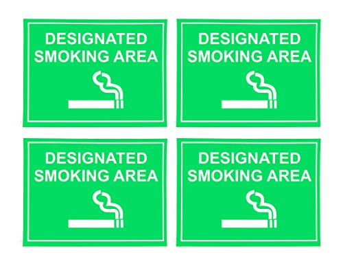 eSplanade Designated Smoking Area Sign Decal Sticker - Easy to Mount Weather Resistant Long Lasting Ink (Smoking Sign)