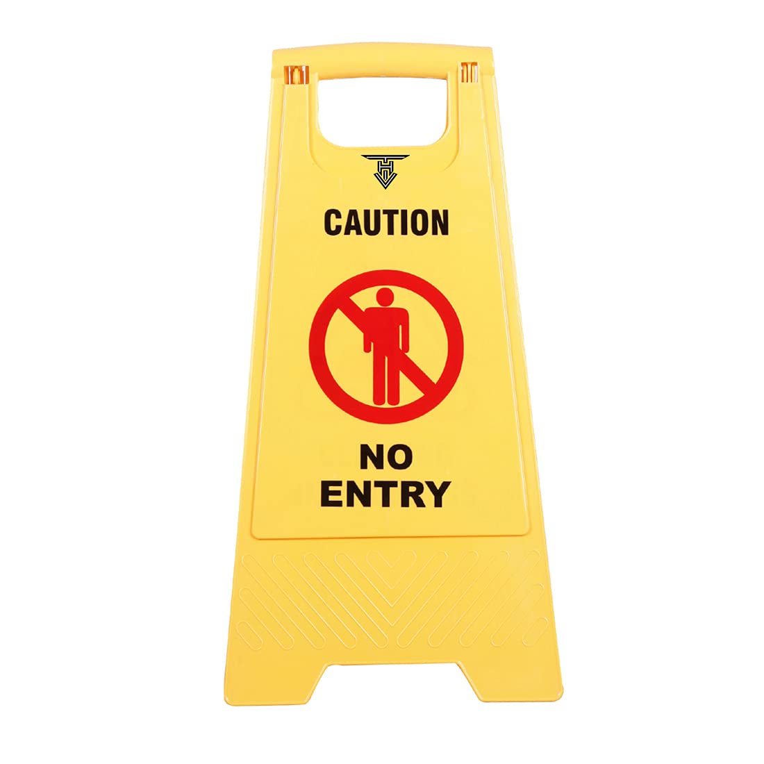 NO ENTRY Caution Sign Board | ABS-Plastic Caution Standing Board (Yellow Sign Board - Big Size)