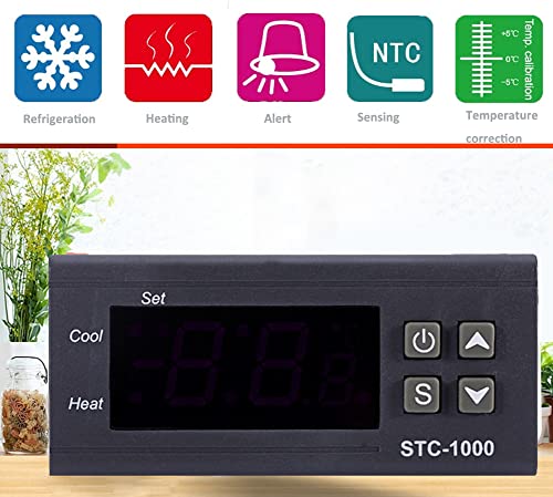 Senbeeda Contrôleur de température AC 110V-220V, Thermostat Numérique Tout Usage STC-1000 avec NTC Sonde de Capteur de Température, Centigrade Regulateur de Temperature, Chaleur/Refroidissement - Image 6