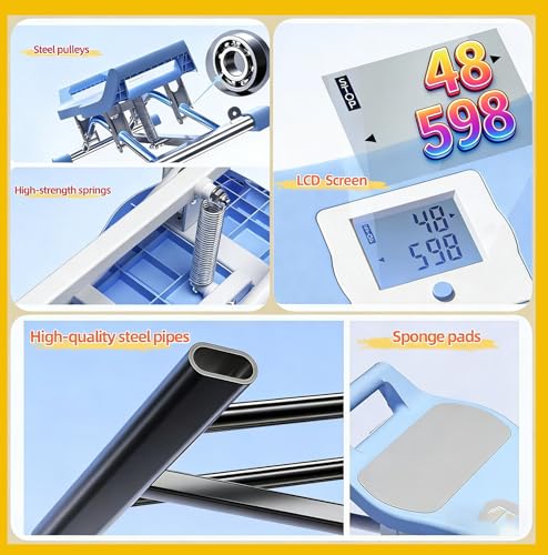 Plataforma Vibratoria Simulador de Esquí con Monitor LCD, Máquina de Esquí Interior Plegable con Bandas de Resistencia, Entrenador de Equilibrio para Torso y Ejercicio Integral, Capacidad 150 kg miniatura 5