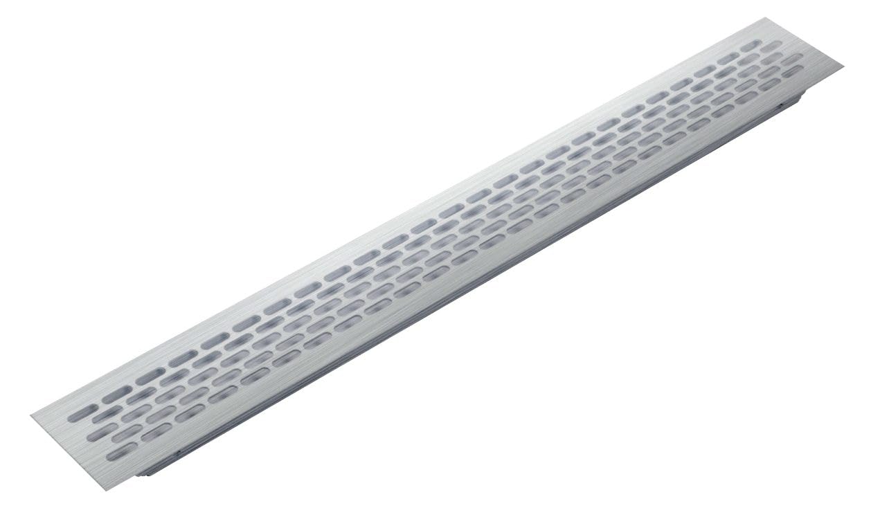 Rejs Stainless Steel Ventilation Vent, 480X60mm, Corrosion-Resistant, Waterproof, 6 Colours (Stainless Steel)