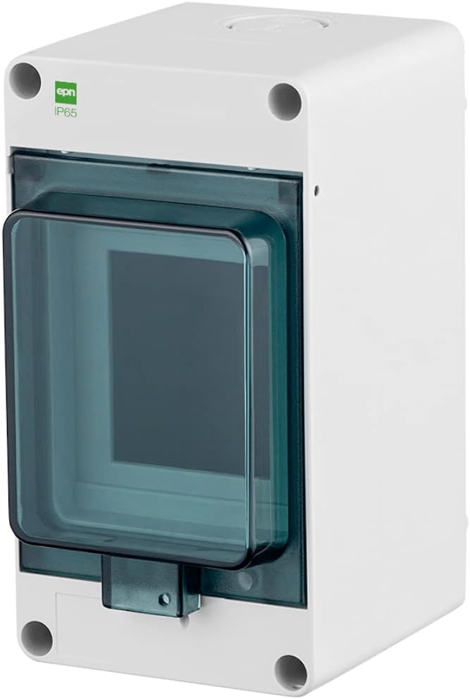 ELEKTRO-PLAST HERMETICA Surface Mount Fuse Box Small Distribution Box 1 Row 3 Auto Modules IP65 Waterproof Outdoor Light Gray