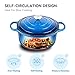Miereirl 6 Quart Enameled Dutch Oven Pot with Lid, Cast Iron Dutch Oven with Dual Handles for Bread Baking, Cooking, Non-stick Enamel Coated Cookware (Dark Blue)
