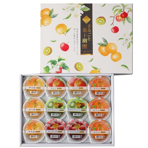 ゼリー ギフト 詰め合わせ 12個 お中元 愛媛県 みかん キウイ 伊予柑 青森産 りんご 山形産 さくらんぼ フルーツゼリー 果物 果汁 果実 フルーツ おやつ デザート 夏ギフト お取り寄せ なめらか 口溶け 子供 大人 国産 食品 | B156ふるさと納税 愛媛県 伊予市 贈答品 プレゼント 家庭用 自宅用 大容量