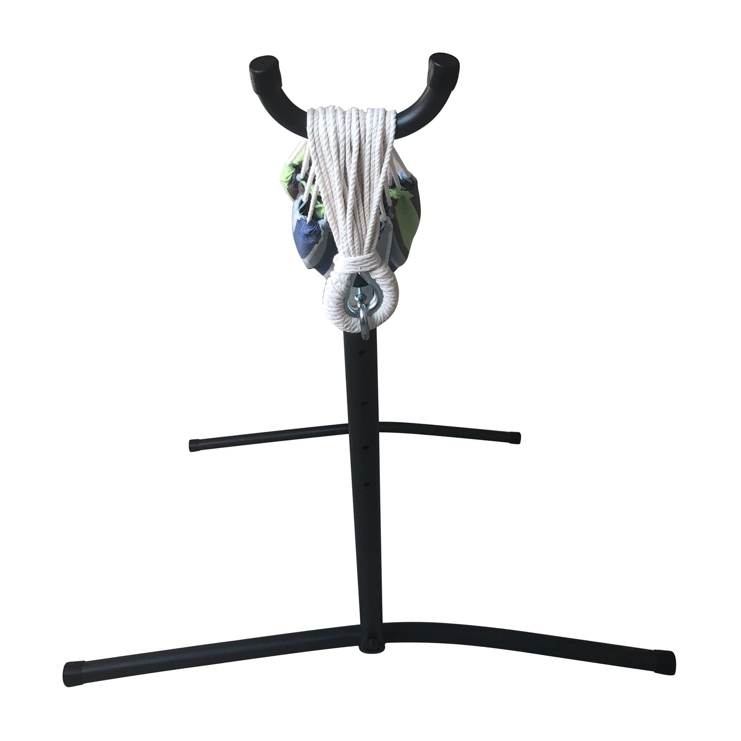 Hamacas Camping Hamac de Jardin Hamaca a Rayas Azules con Soporte de Metal, Estuche portátil(Red Striped)