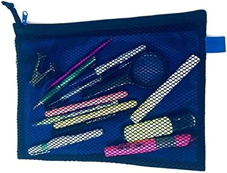 School STG Bolsas Para lápices Con 2 Divisiones y zĂper resistente, Azul Verde y Naranja (Blue)