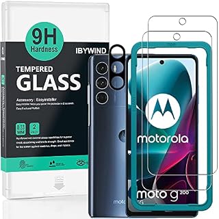 Ibywind Screen Protector compatible with Motorola Moto G200 5G 6,8",with Metal Camera Lens Protector,Scratch Resistant,no bubble
