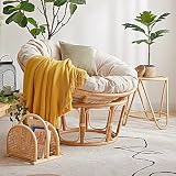 Cuscini rotondi per sedie spessi e morbidi, per sedie in rattan, per esterni, giardino, balcone e soggiorno (90 x 90 cm, beige)