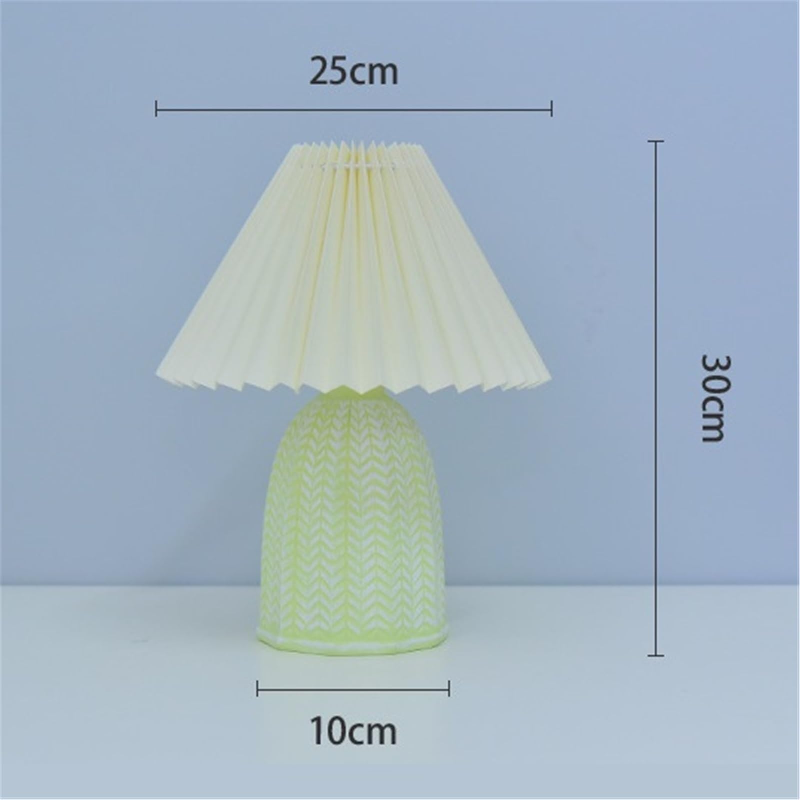 Lampka biurkowa Plisowana lampa stołowa w stylu retro, ceramiczna, do sypialni i gabinetu Lampka nocna