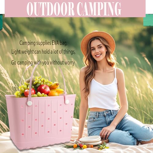 Rubber Beach Tote Bag, Large Waterproof Beach Bag for Pool Boat, Sports, Outdoor Washable Travel Tote Bag4