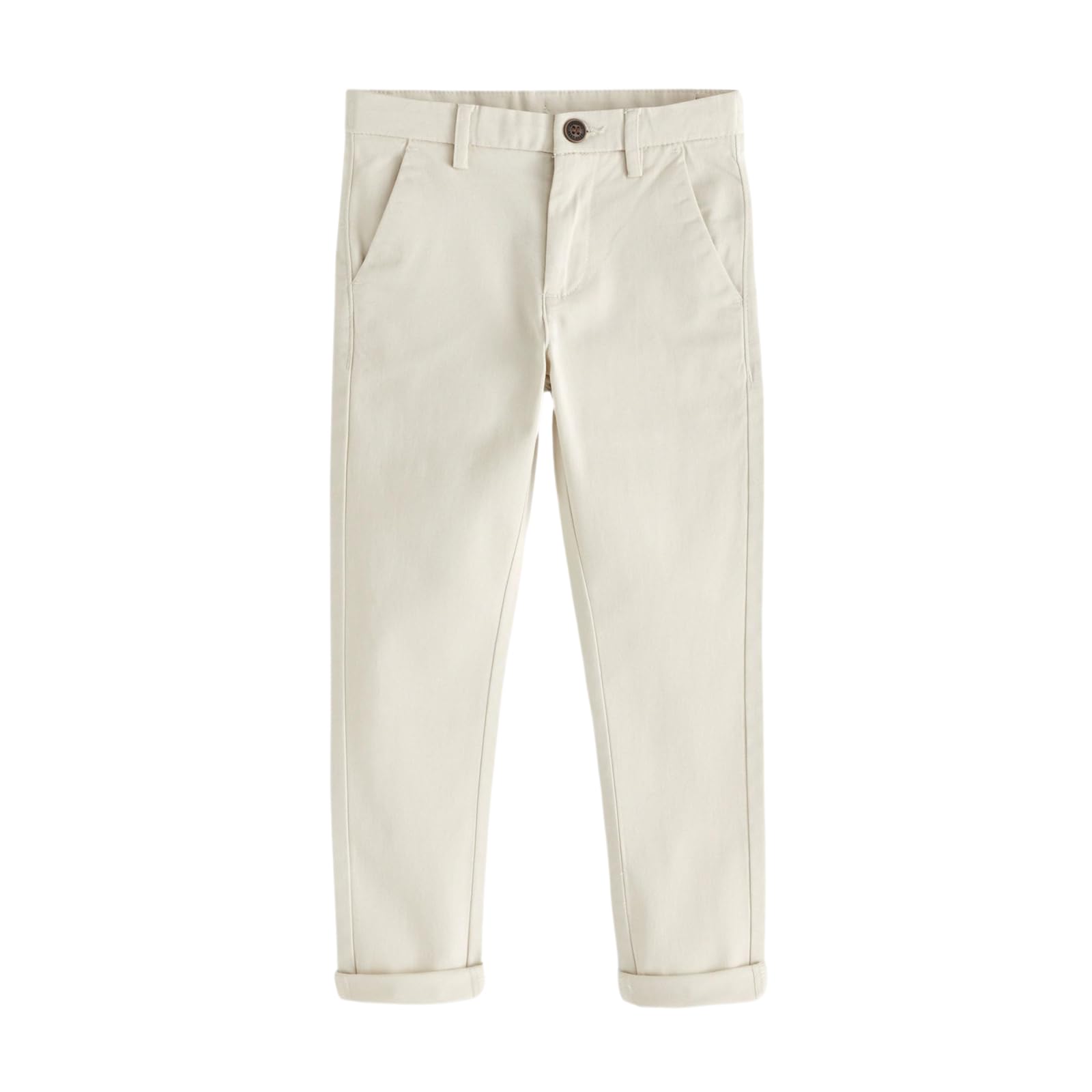 NEXT Ragazzo Pantaloni Chino Elasticizzati - vestibilità Skinny Neutro Ecrù 8 Anni