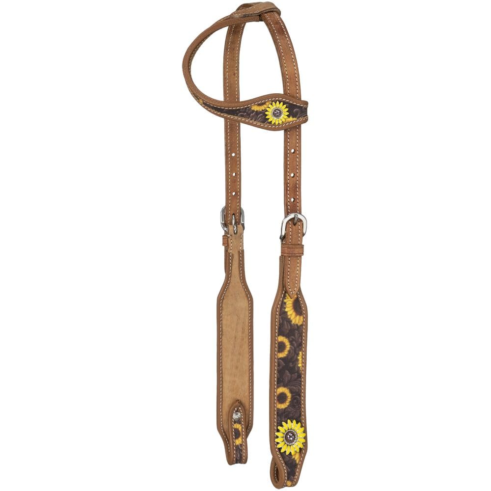Tough 1 Silver Royal Sunflower Single Ear Headstall