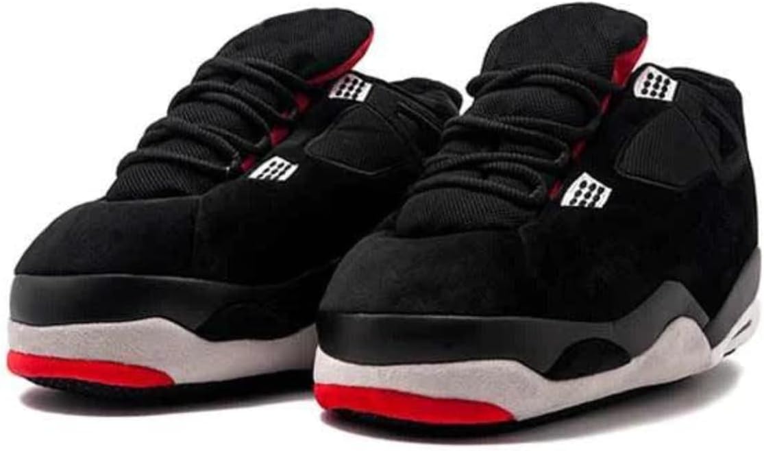 Stardust Fluffy Warm Home Shoes for Men and Women, Plush Slippers Comfy Kicks Winter Warm Fleece Lined Sneakers with Anti-skid Rubber Sole (HS, Black, Home Shoes)