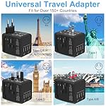 Universal Travel Adapter, 6-Port 6.0A 30W International Power Adapter with 4 USB-A, 2 USB-C Ports & 1 AC Outlet, European Travel Plug Adapter Travel Essentials(Type C/G/A/I) - Image 3