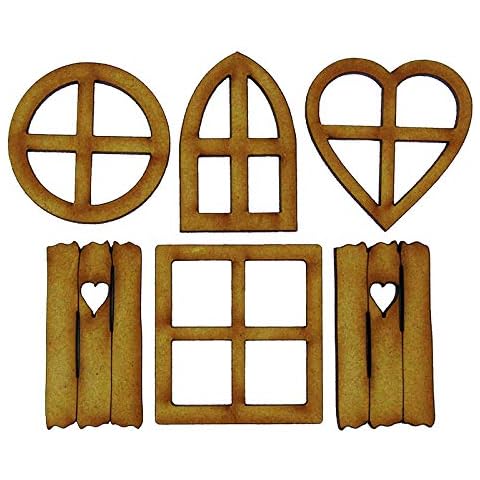 HUHU833(TM) Wood Fairy Doors, Miniature Fairy Door for Tree, Outdoor Garden Gnome House Doors and Windows Kit, DIY Fairy Yard Art Sculpture for Tree Trunk Cover