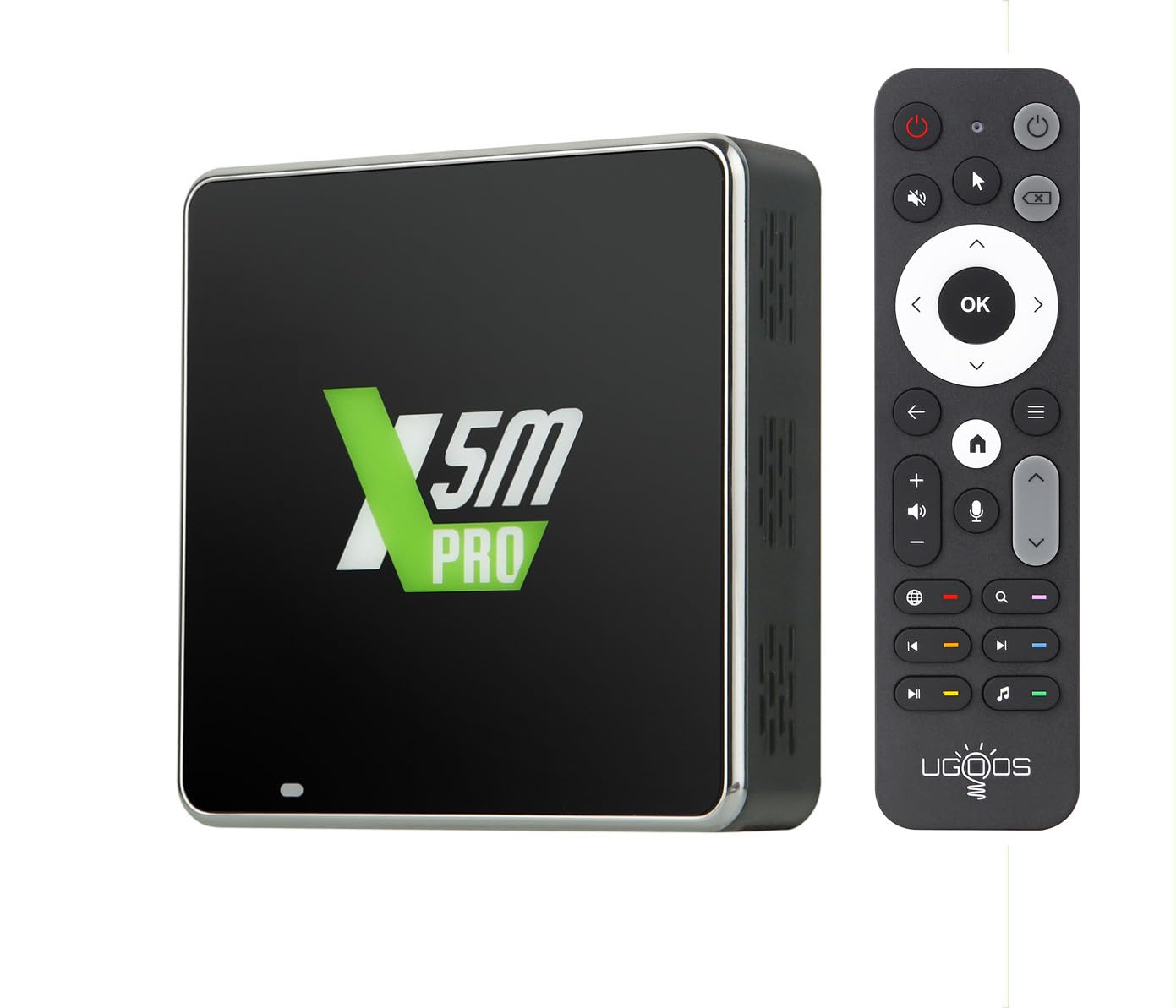 Ugoos X5m PRO TV Box Android 14.0 Amlogic S905x5m 4 GB di RAM 32 GB di ROM Dual WiFi 2.4G/5G Ethernet 1000M USB 2.0 BT5.4 Supporto HEVC H.265 AV1 VP9 4K HDR Box
