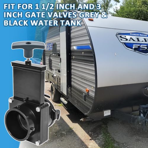 Image of 2pcs Grey RV Waste Valve Handle Replacement Kit - Includes T-Handle, Nuts, Screws & Gaskets for RV Camper Sewer Tank Dump Gate Valve Extension Rod Fits Black Water Gray Water Systems