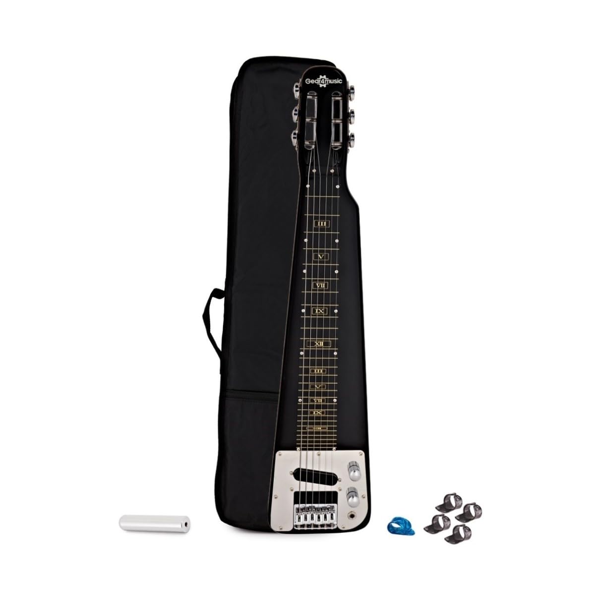 Lap Steel Kit de guitare par Gear4music avec glissière Tonebar et piques pour les doigts