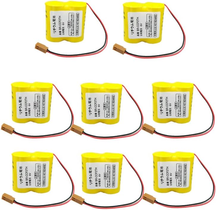 KANGLEUS Paquete de 8 baterías BR-CCF2TH con enchufe 6V 5000mah para Fanuc A98L-0001-0902A98L-0031-0006 PLC Back-Power no recargable