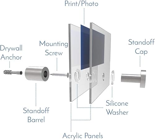 Miniatura 5 de Marco de fotos de acrílico transparente, flotante sin marco, panel doble para impresión de hasta 16 x 20 pulgadas, fotos, póster, fotografía (tamaño