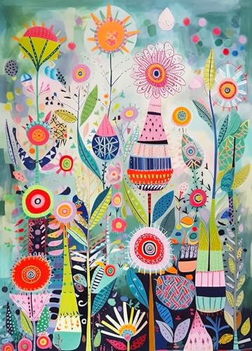 Bullglesup Puzzle pour adultes 1000 pièces, Fleur, parfaitement imbriquées Lettres à l'arrière Pas de poussière, Jouets pour Hommes Femmes Aînés (70 x...