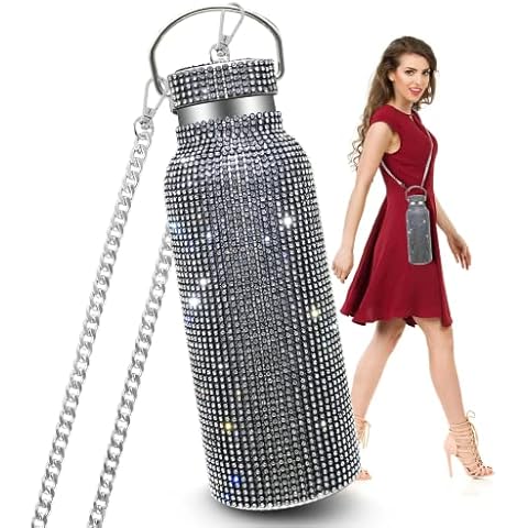Diamant-Wasserflasche Trinkflasche Diamant-Isolierflasche hochwertige Edelstahl-Strasssteine auslaufsicher, eleganter Becher Kinder-Geschenkbecher Mädchen-Lieblingstasse Cover
