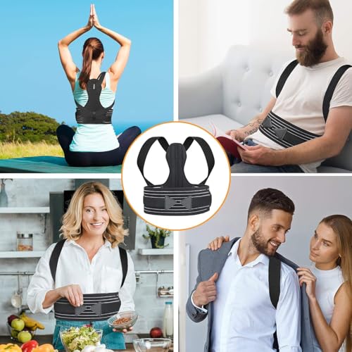 Aollop Posture Corrector Men and Women - Back Brace Back Support Belt with Breathable Adjustable Elastic Bands Back Straightener Improve Lumbar Support Belt Lower Back Pain Relief (S, Waist 27'-34') - Image 8