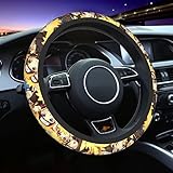 Custom Anime Steering Wheel Cover Universal 15 Inch Breathable Car Steering Wheel Covers Anti-Slip Odorless Car Interior Accessories for Women Men