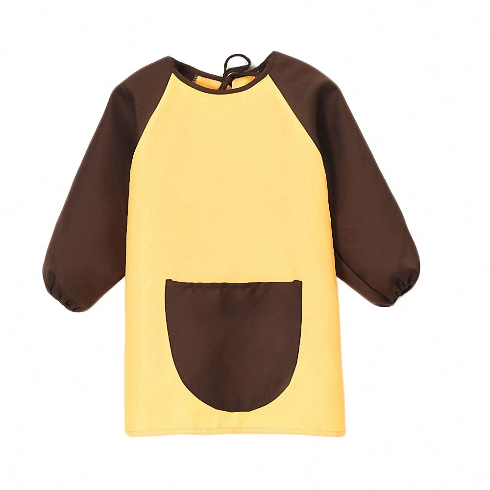 Eskvom Kids/Children Waterproof Aprons with Long Sleeve for Art Painting, Baking, Cooking, Messy Play, Water Play (S,M,L 1-12 Years old)