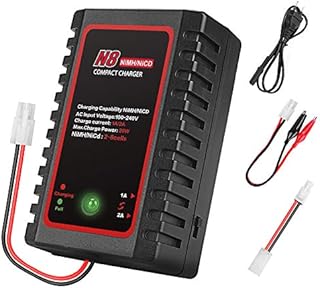 NiMH/NiCd Battery Charger for 2-8s Nimh/Nicd Battery Packs with Standard/Mini Tamiya Connector RC Charger for RC Hobbies Charging Current 1000mA/2000mA
