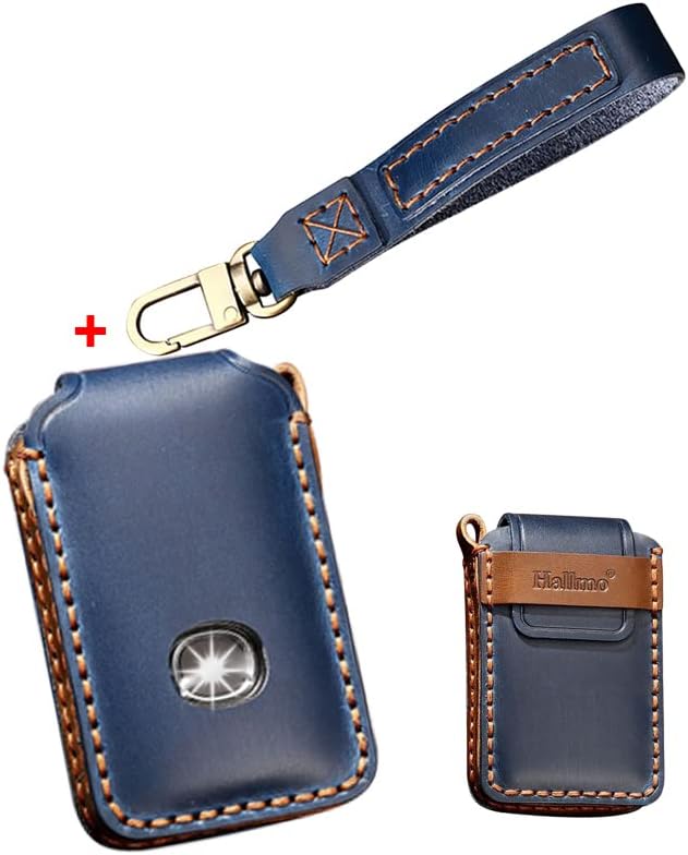 HIBEYO Leather Car Key Fob Cover with Keychain fits for Mazda 3 6 Hatchback Alexa Cx3 Cx4 Cx5 Cx7 Cx8 Cx9 Cx30 Car Key Case Cover Smart Remote Car Key Keyless Entry Holder 4 Button Brown