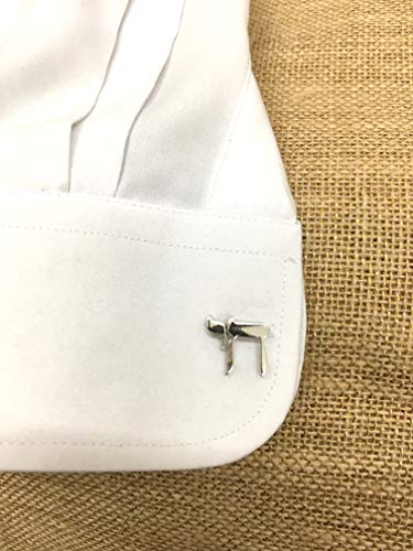 Mancuernillas de Plata Esterlina con Símbolo Hebreo Chai miniatura 3