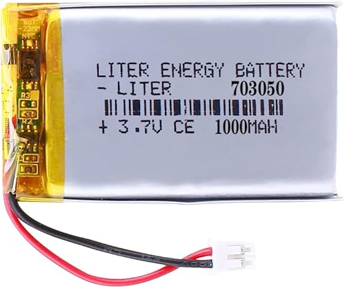3.7V 703050 1000mAh batería de iones de polímero de litio recargable batería de polímero con conector JST 0.079 in