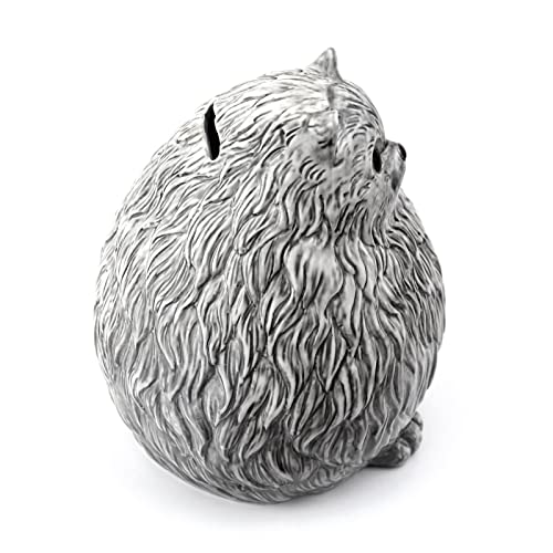 Image of Winsterch Ceramic Piggy Bank, Grey, Cute Cat Money Bank for Kids & Adults | 7.49 x 5.9 Inches, Large Capacity, Combines Educational and Decorative Functions, Saving Box Coin Bank Gift for Girls