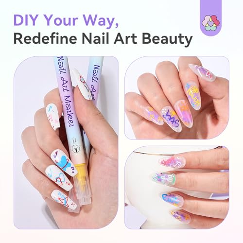 Image of SAVILAND 12 Colors Nail Polish Pens Set: 20s Quick-Drying Dual-Tip Acrylic Paint Nail Art Pens Fine Tip for Painting Nails, Drawing Dots, Lines & Designs, Home DIY Nails Art Supplies