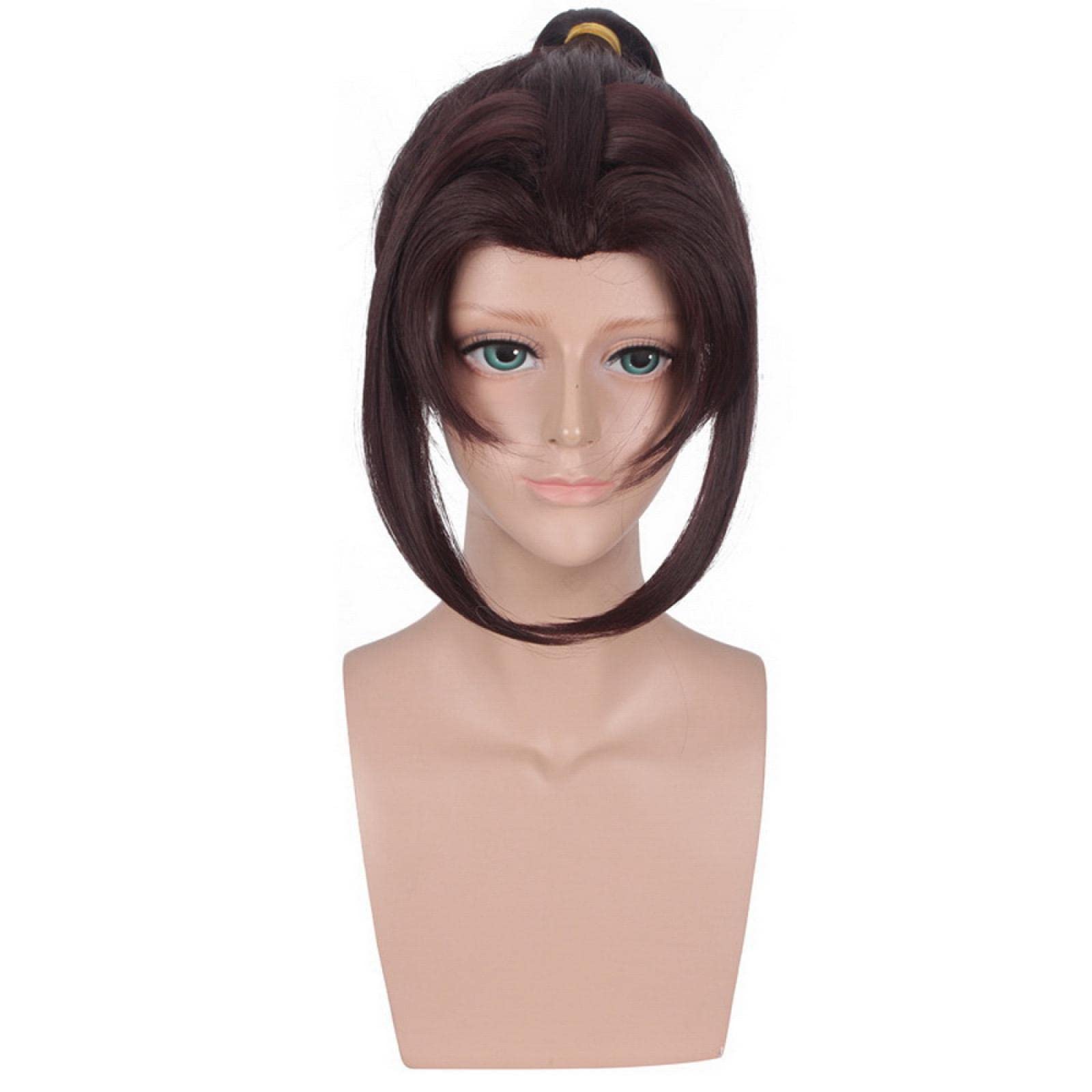 Arena Of Valor: 5v5 Arena Game Warrior Dark Brown Cosplay Wig With Ponytail Heat Resistant Synthetic