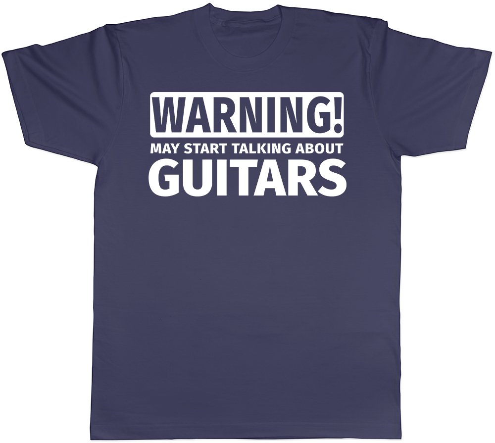 Shopagift Warning May Start Talking About Guitars Unisex T-Shirt Navy Blue