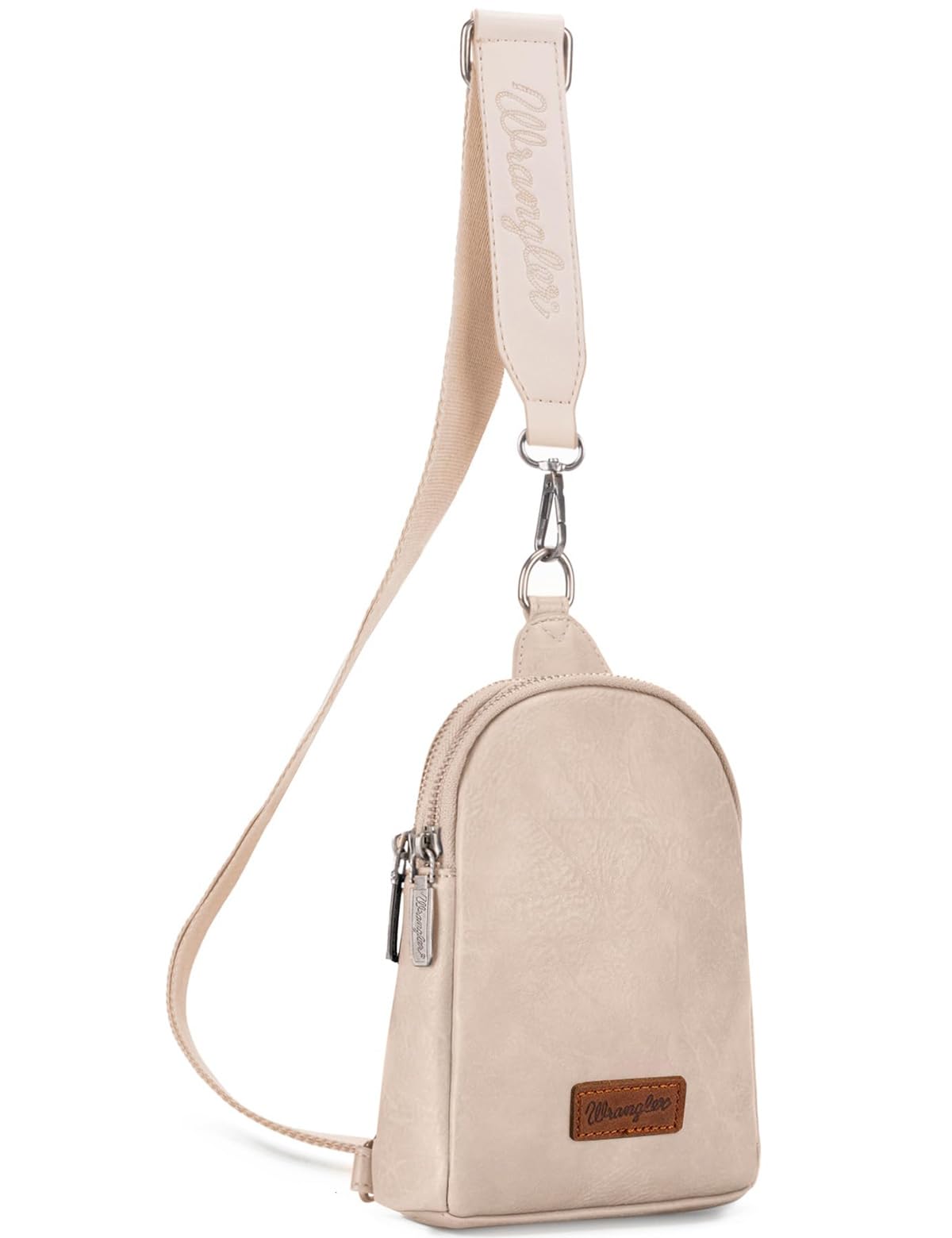Wrangler Small Sling Bag for Women, Leather Crossbody Bags Cross Body Purse Fanny Packs with Adjustable Strap for Gift