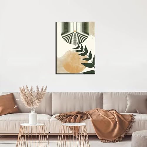 DFZEWKI Green Bohemian Wall Art Nordic Abstract Plant Leaves Canvas Prints for Modern Home Decor(50x70cm(20x28in)/No frame)