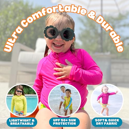 Image of SwimZip UPF 50+ Long Sleeve Rash Guard for Boys' and Girls' - Baby, Toddler, Kids