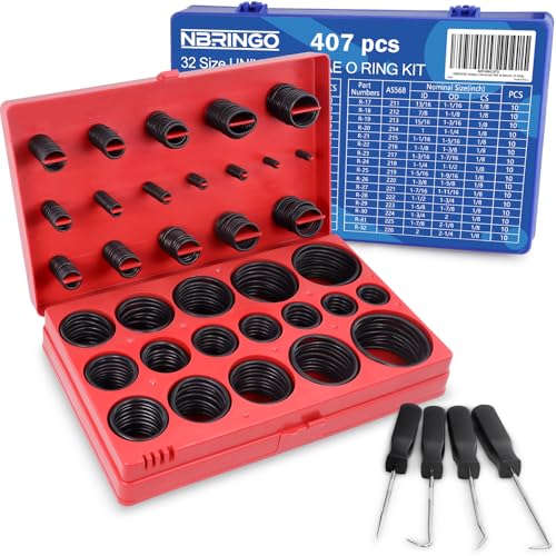 NBRINGO 826 Pcs Universal O-Ring Kit - Metric & SAE Standard 70A Durometer O Ring Assortment Kit for Auto Engines, Hydraulic Systems, Faucet Plumbing,...