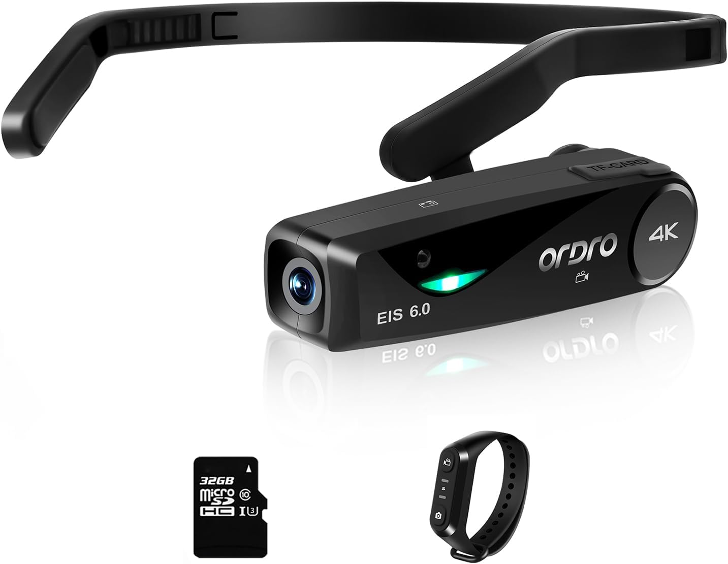 ORDRO EP6 Plus 4K Head Mounted Camera Hands Free Lightweight Mini Wearable Camcorder